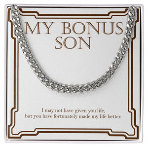 "Given You Life" Bonus Son Necklace Gift From Mom Dad Cuban Link Chain Birthday Graduation Christmas Thanksgiving