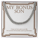 "Given You Life" Bonus Son Necklace Gift From Mom Dad Cuban Link Chain Birthday Graduation Christmas Thanksgiving