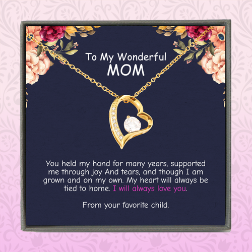 My Heart Will Always Tied To Home - To My Wonderful Mom Forever Love Necklace