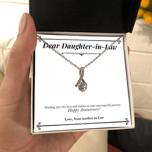 "Married Life Journey" Daughter In Law Wedding Anniversary Necklace Gift From Mother-In-Law Father-In-Law Alluring Beauty Pendant Jewelry Box
