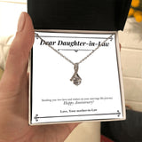 "Married Life Journey" Daughter In Law Wedding Anniversary Necklace Gift From Mother-In-Law Father-In-Law Alluring Beauty Pendant Jewelry Box