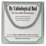 "Everlasting Joy" Unbiological Dad 20th Wedding Anniversary Necklace Gift From Daughter Son Cuban Link Chain Jewelry Box