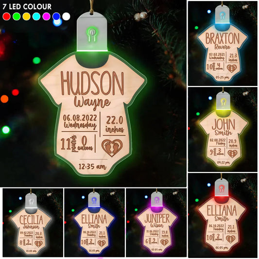 Personalized Baby Birth Stat Christmas Ornaments HB