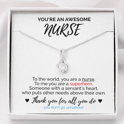 "You Are Superhero" Awesome Nurse Necklace Gift From Friend Parents Co-worker Alluring Beauty Pendant Jewelry Box Birthday Christmas Thanksgiving New Year