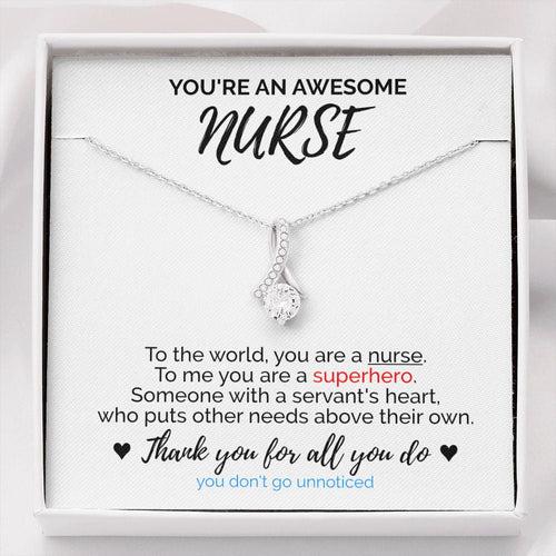 "You Are Superhero" Awesome Nurse Necklace Gift From Friend Parents Co-worker Alluring Beauty Pendant Jewelry Box Birthday Christmas Thanksgiving New Year