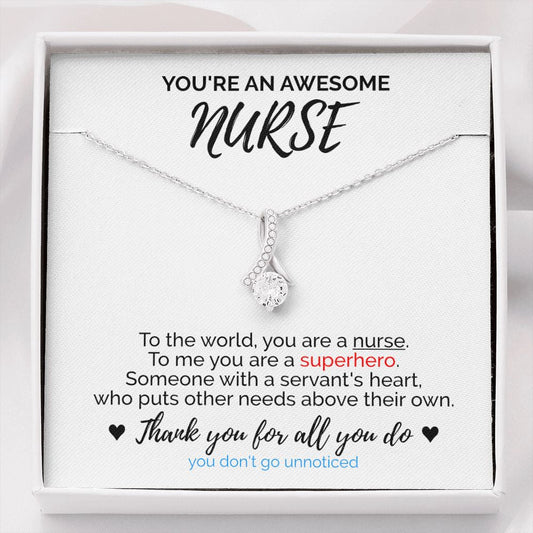 "You Are Superhero" Awesome Nurse Necklace Gift From Friend Parents Co-worker Alluring Beauty Pendant Jewelry Box Birthday Christmas Thanksgiving New Year
