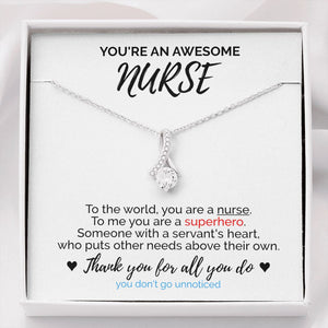 "You Are Superhero" Awesome Nurse Necklace Gift From Friend Parents Co-worker Alluring Beauty Pendant Jewelry Box Birthday Christmas Thanksgiving New Year
