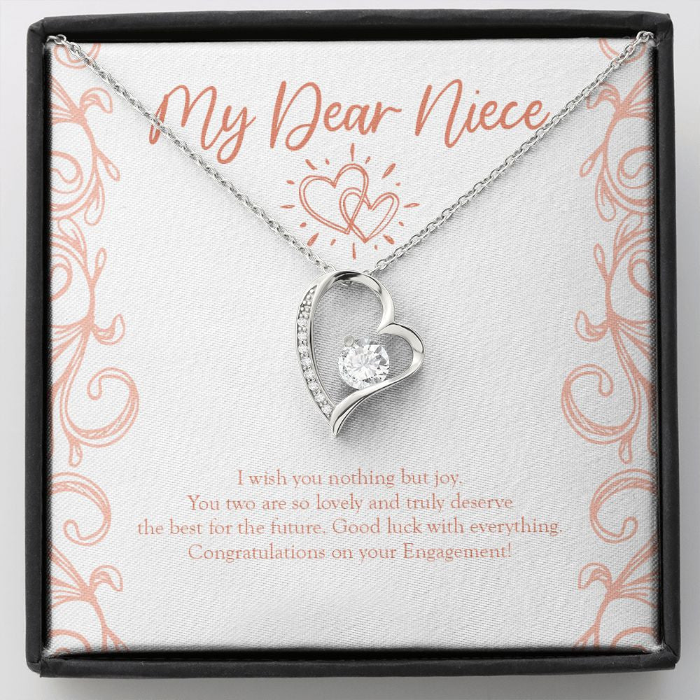 "Deserve The Best" Niece Engagement Necklace Gift From Aunt Uncle Forever Love Pendant Jewelry Box