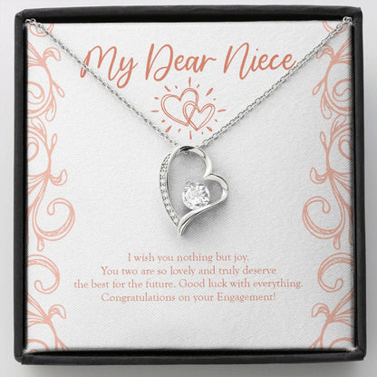 "Deserve The Best" Niece Engagement Necklace Gift From Aunt Uncle Forever Love Pendant Jewelry Box