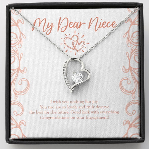 "Deserve The Best" Niece Engagement Necklace Gift From Aunt Uncle Forever Love Pendant Jewelry Box