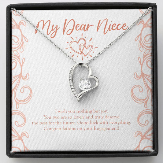 "Deserve The Best" Niece Engagement Necklace Gift From Aunt Uncle Forever Love Pendant Jewelry Box