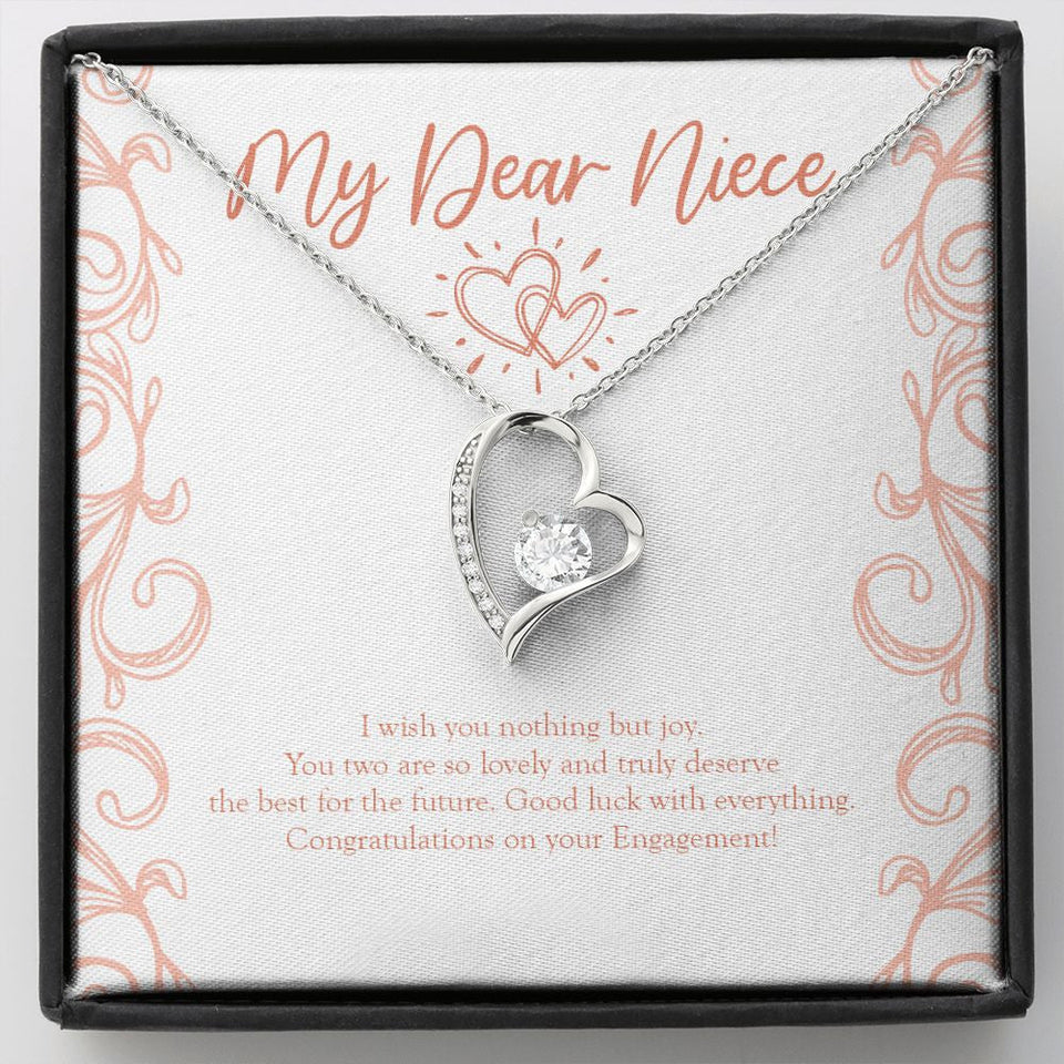 "Deserve The Best" Niece Engagement Necklace Gift From Aunt Uncle Forever Love Pendant Jewelry Box