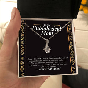 "Grow More Years Of Love" Unbiological Mom Wedding Anniversary Necklace Gift From Daughter Son Alluring Beauty Pendant Jewelry Box