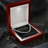 "When You Stop Trying" Son Graduation Necklace Gift From Dad Mom Cuban Link Chain Jewelry Box