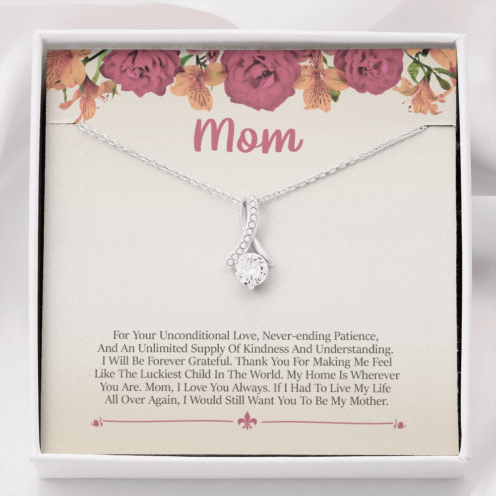 "Unconditional Love" Mom Necklace Gift From Daughter Son Alluring Beauty Pendant Jewelry Box Birthday Thanksgiving Christmas Mothers Day