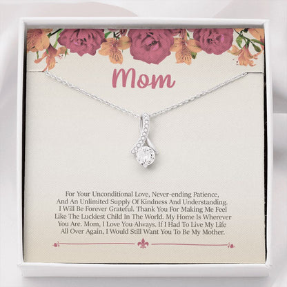 "Unconditional Love" Mom Necklace Gift From Daughter Son Alluring Beauty Pendant Jewelry Box Birthday Thanksgiving Christmas Mothers Day