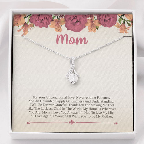 "Unconditional Love" Mom Necklace Gift From Daughter Son Alluring Beauty Pendant Jewelry Box Birthday Thanksgiving Christmas Mothers Day