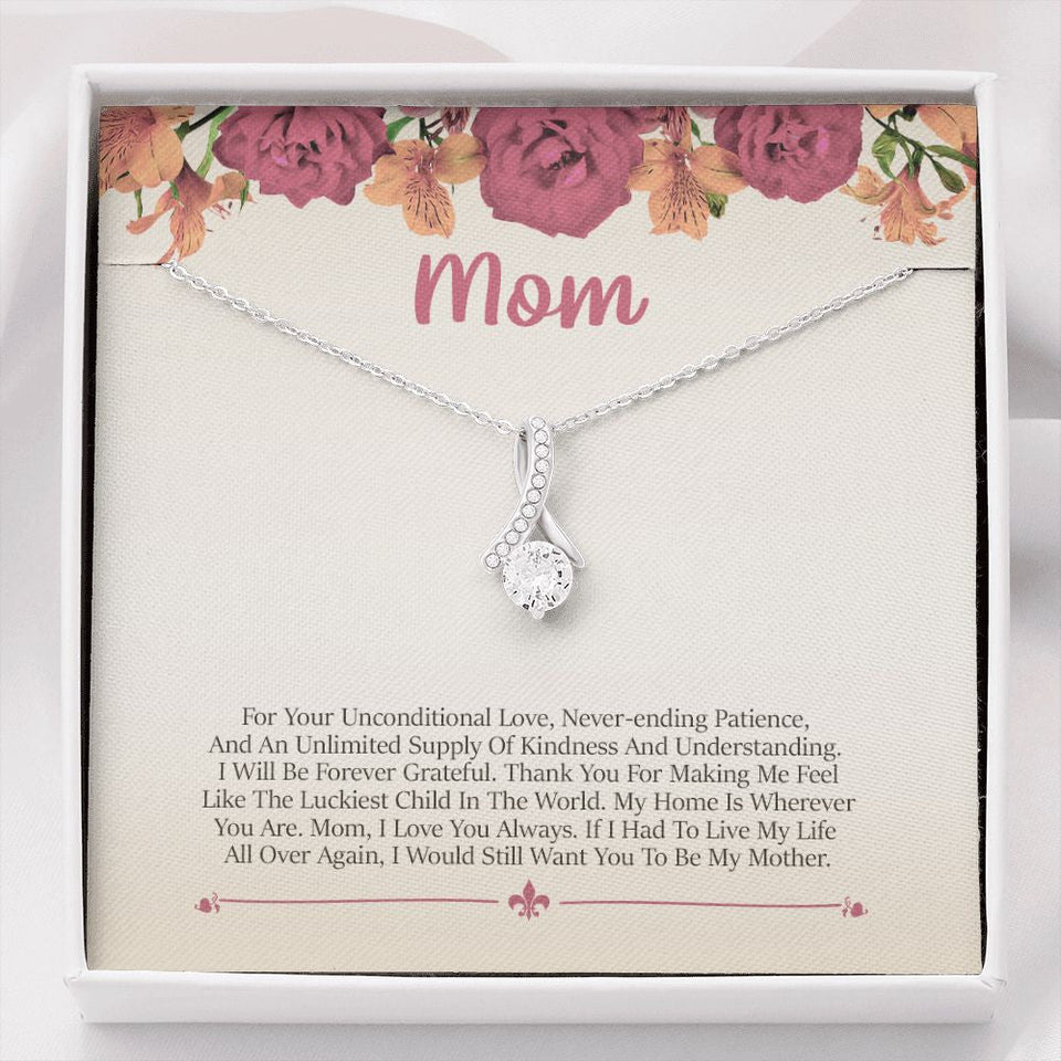 "Unconditional Love" Mom Necklace Gift From Daughter Son Alluring Beauty Pendant Jewelry Box Birthday Thanksgiving Christmas Mothers Day