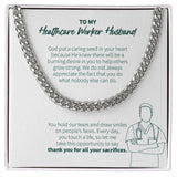 "Caring Seed In Your Heart" Healthcare Worker Husband Necklace Gift From Wife Cuban Link Chain Jewelry Box Thanksgiving Birthday Christmas