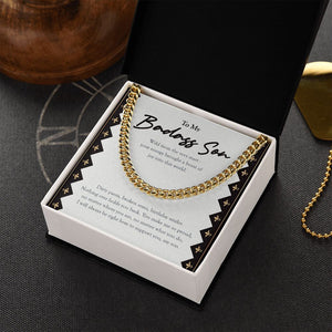 "Wild From The Very Start" Badass Son Necklace Gift From Mom Dad Cuban Link Chain Jewelry Box Birthday Graduation Christmas New Year