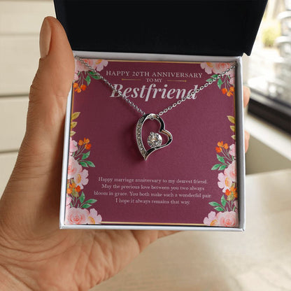 "Love Bloom In Grace" Bestfriend 20th Wedding Anniversary Necklace Gift From BFF Bestie Soul Sister Forever Love Pendant Jewelry Box