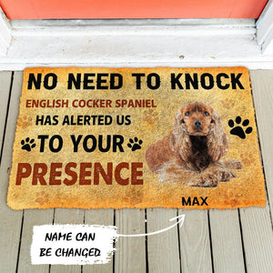 3D No Need To Knock English Cocker Spaniel Dog Custom Name Doormat