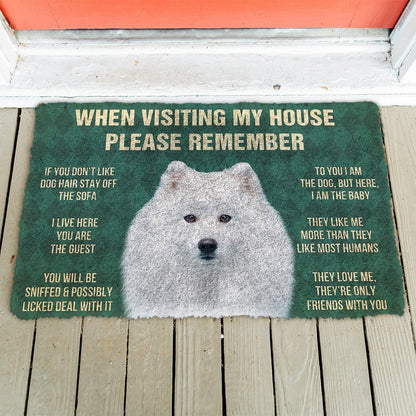 3D Please Remember Japanese Spitz Dogs House Rules Doormat
