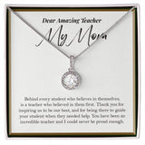 "Behind Every Student" Amazing Teacher Mom Necklace Gift From Daughter Son Eternal Hope Pendant Jewelry Box Teachers Day Thanksgiving Birthday