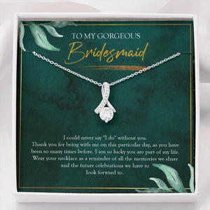 "Look Forward To" Gorgeous Bridesmaid Wedding Day Necklace Gift From Bride Alluring Beauty Pendant Jewelry Box