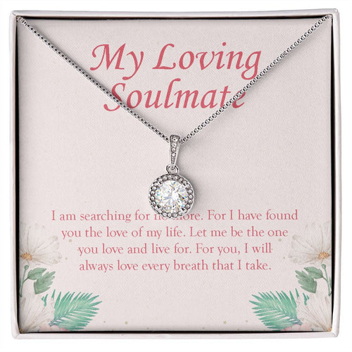 "Searching For No More" Loving Soulmate Necklace Gift From Boyfriend Bestfriend Eternal Hope Pendant Jewelry Box Anniversary Valentines Birthday