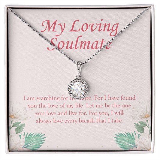 "Searching For No More" Loving Soulmate Necklace Gift From Boyfriend Bestfriend Eternal Hope Pendant Jewelry Box Anniversary Valentines Birthday