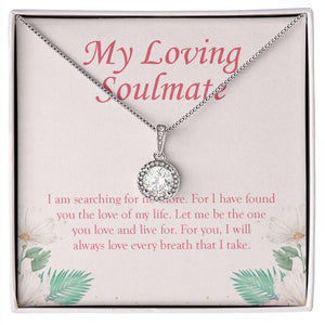 "Searching For No More" Loving Soulmate Necklace Gift From Boyfriend Bestfriend Eternal Hope Pendant Jewelry Box Anniversary Valentines Birthday