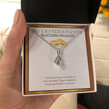 "Bling On The Finger" Granddaughter Engagement Necklace Gift From Grandpa Grandma Grandparents Alluring Beauty Pendant Jewelry Box