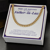 "Example Of Perfect Love" Great Father In Law 30th Wedding Anniversary Necklace Gift From Daughter-In-Law Son-In-Law Cuban Link Chain Jewelry Box