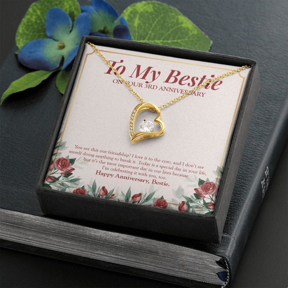 "Doing Anything To Break" Bestfriend 3rd Wedding Anniversary Necklace Gift From Bestie BFF Soul Sister Forever Love Pendant Jewelry Box