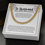 "Eggs In One Basket" Husband 16th Wedding Anniversary Necklace Gift From Wife Cuban Link Chain Jewelry Box
