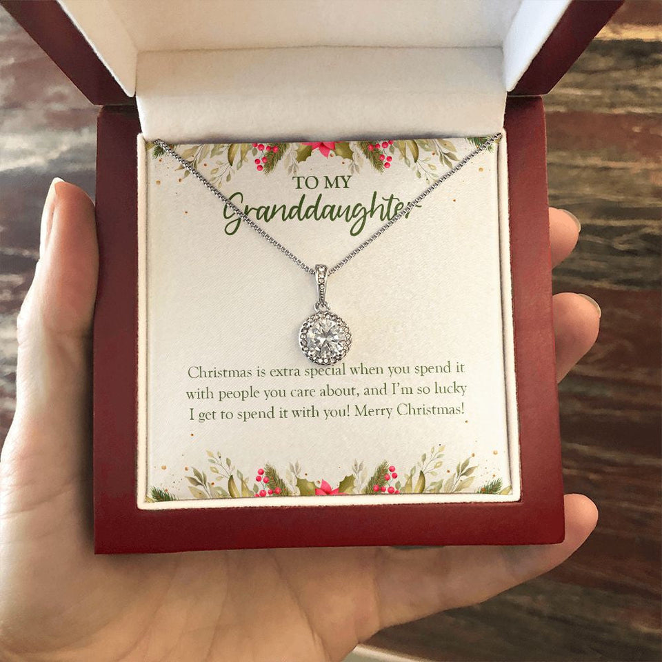 "Extra Special With You" Granddaughter Christmas Necklace Gift From Grandma Grandpa Eternal Hope Pendant Jewelry Box