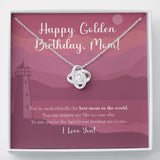 "You Are My Lighthouse" Mom Golden Birthday Necklace Gift From Daughter Son Forever Love Pendant Jewelry Box
