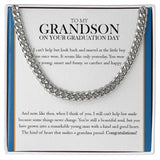 "A Remarkable Young Man" Grandson Graduation Necklace Gift From Grandma Cuban Link Chain Jewelry Box