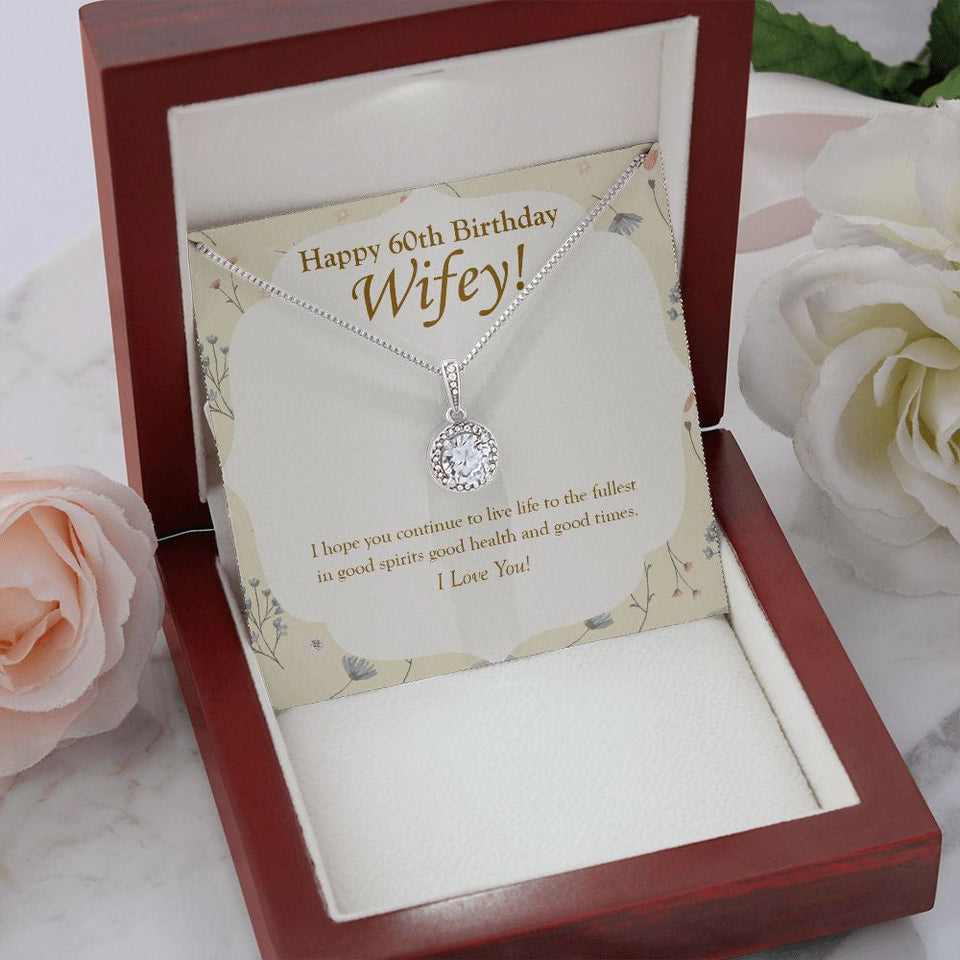 "Good Health And Times" Wife 60th Birthday Necklace Gift From Husband Eternal Hope Pendant Jewelry Box