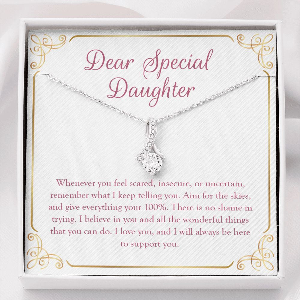 "Aim For The Skies" Special Daughter Necklace Gift From Mom Dad Parents Alluring Beauty Pendant Jewelry Box Christmas Birthday Thanksgiving New Year