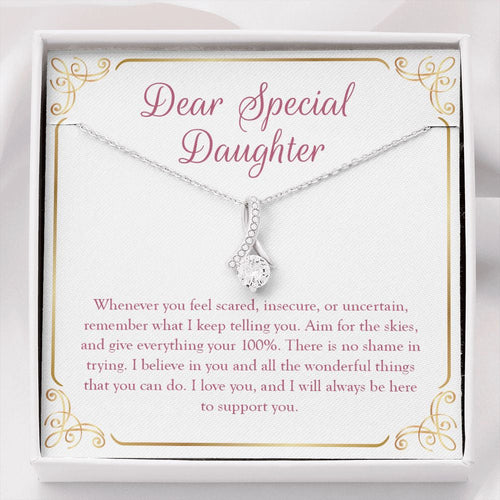 "Aim For The Skies" Special Daughter Necklace Gift From Mom Dad Parents Alluring Beauty Pendant Jewelry Box Christmas Birthday Thanksgiving New Year