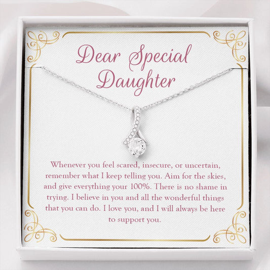 "Aim For The Skies" Special Daughter Necklace Gift From Mom Dad Parents Alluring Beauty Pendant Jewelry Box Christmas Birthday Thanksgiving New Year
