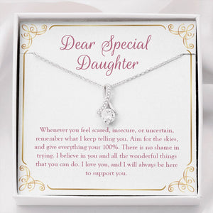 "Aim For The Skies" Special Daughter Necklace Gift From Mom Dad Parents Alluring Beauty Pendant Jewelry Box Christmas Birthday Thanksgiving New Year