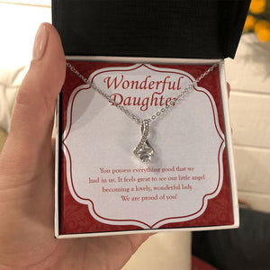 "You Possess Everything Good" Wonderful Daughter Necklace Gift From Mom Dad Alluring Beauty Pendant Jewelry Box Birthday Graduation Christmas New Year