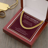 "Near Or Far Apart" Nephew Graduation Necklace Gift  From Uncle Aunt Cuban Link Chain Jewelry Box