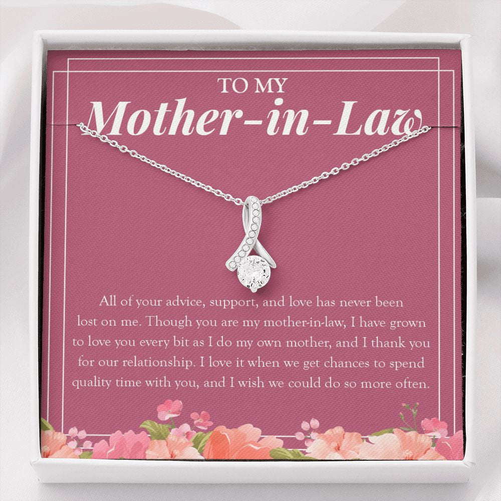 "Love You As My Own Mom" Mother In Law Necklace Gift From Daughter-In-Law Son-In-Law Alluring Beauty Pendant Jewelry Box Birthday Christmas Thanksgiving Anniversary