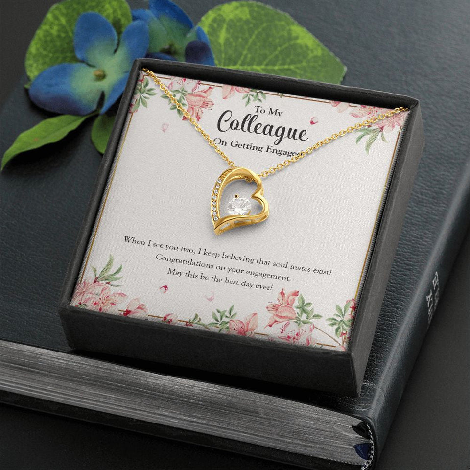 "See You Two" Colleague Engagement Necklace Gift From Co-Worker Friend Forever Love Pendant Jewelry Box