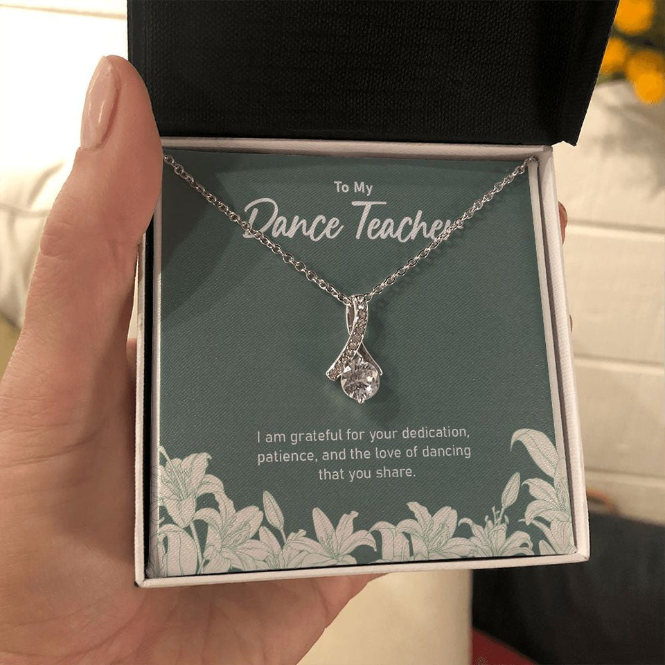 "Love Of Dancing" Dance Teacher Necklace Gift From Trainee Student Alluring Beauty Pendant Jewelry Box Thanksgiving Teachers Day Birthday