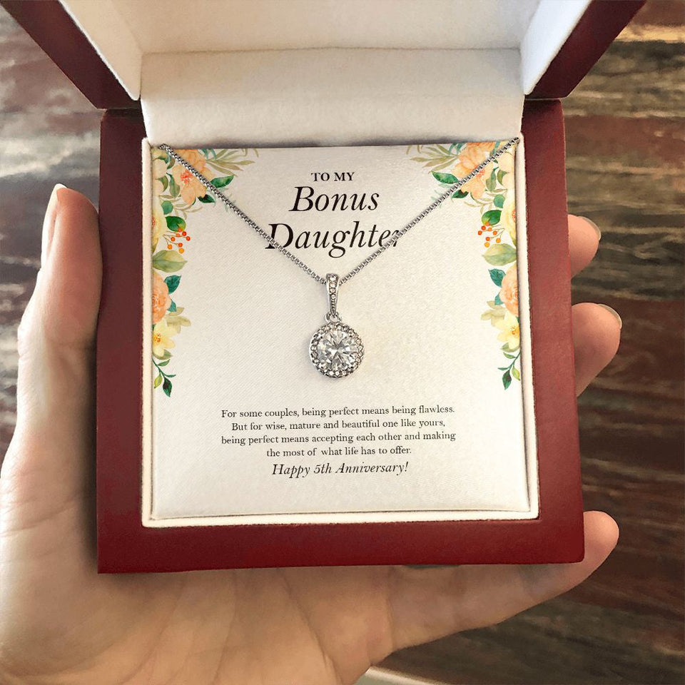 "Accepting Each Other" Bonus Daughter 5th Wedding Anniversary Necklace Gift From Mom Dad Eternal Hope Pendant Jewelry Box